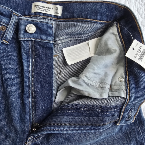 Abercrombie & Fitch The 70s Vintage Flare Ultra High Rise Blue Jeans 26 Regular - Picture 8 of 16